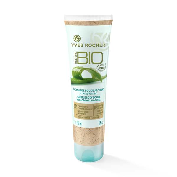 Zachte bodypeeling met biologische aloë vera