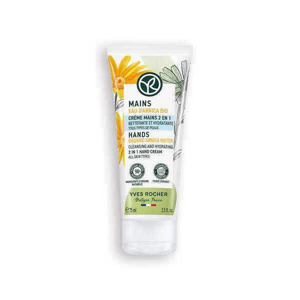 Reinigende en hydraterende handcrème 2 in 1