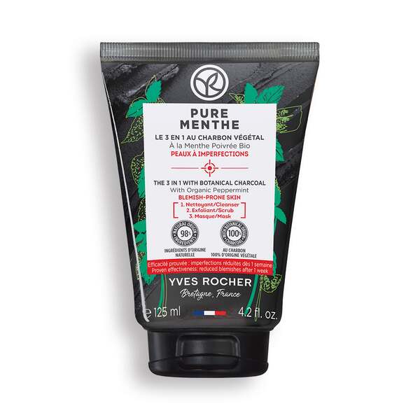 Gezichtsreiniging, Peeling &amp; Masker 3-in-1 met Houtskool
