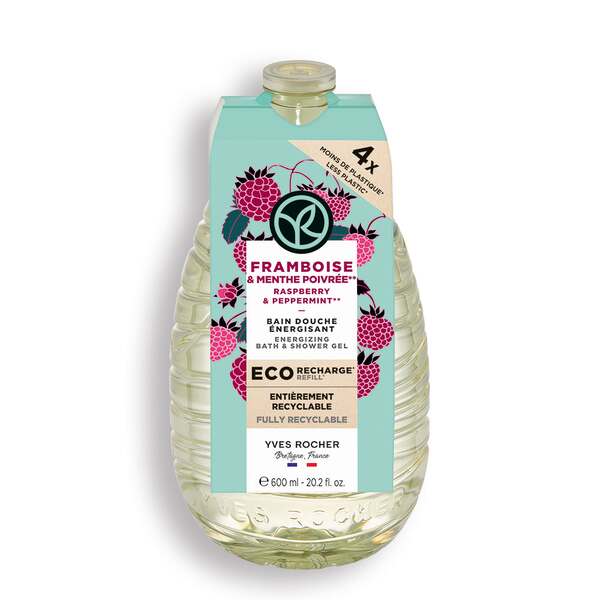 Eco-Navulling Bad- en Douchegel Framboos &amp; Pepermunt